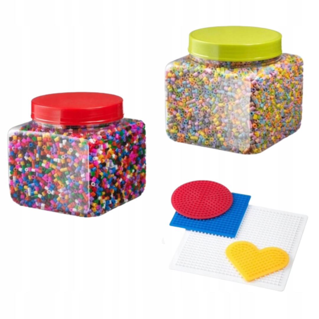 2 X ZAŽEHĽOVACIE KORÁLKY IKEA PYSSLA + 4 FORMY